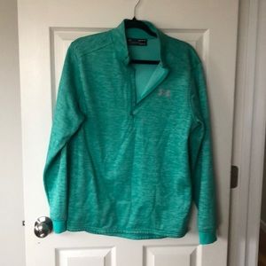 Under Armour Loose Fit Quarter Zip Pullover - Heather Teal